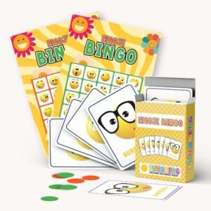 A fun Emoji Bingo emotion recognition game for kids that helps them identify feelings, build empathy and learn emotional awareness through play.